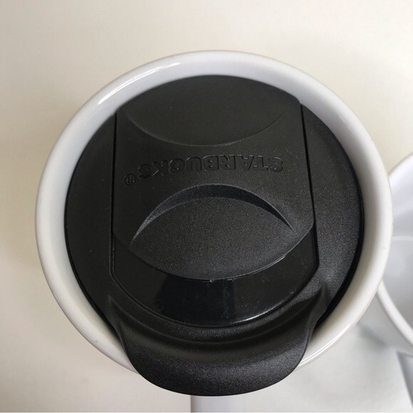 Starbucks Pair Mermaid Siren Logo Ceramic Coffee Cups 12 Oz Lid Travel 11 Oz Mug - Picture 8 of 11